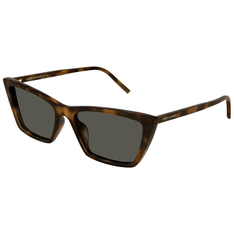 Saint Laurent Sl737micathin Havana Female Rectangle Sunglasses | Eyewear Index