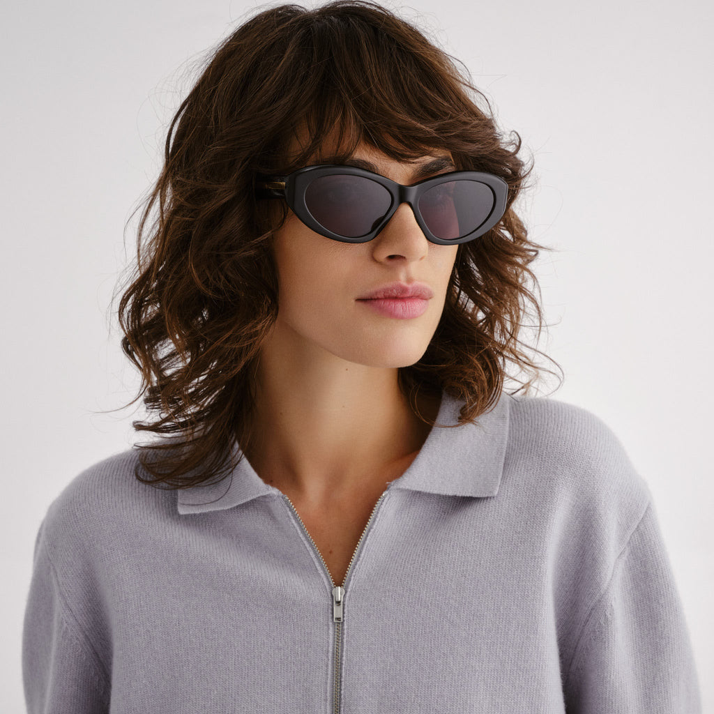 Oroton Remy Black Female Cat-Eye Sunglasses | Eyewear Index