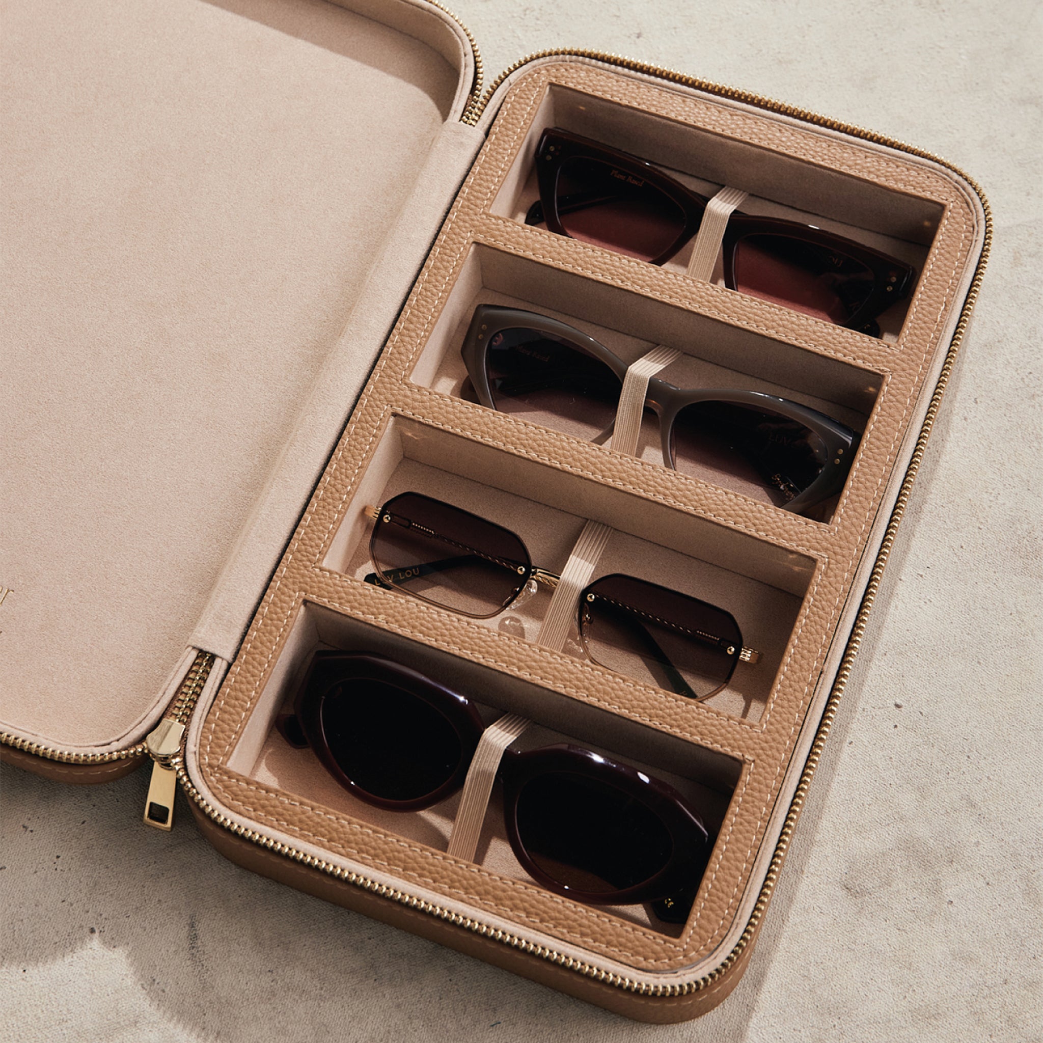 Luv Lou Luv Lou Travel Case Tan Uni-Sex Accessories Accessories | Eyewear Index