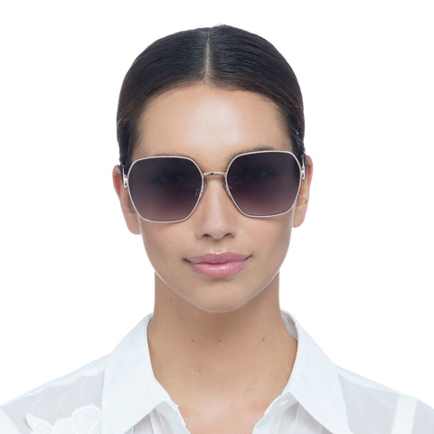 Oroton Elm Gold Nude Female Square Sunglasses | Eyewear Index