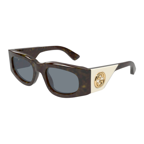 Gucci Gg1664s Havana Female Rectangle Sunglasses | Eyewear Index