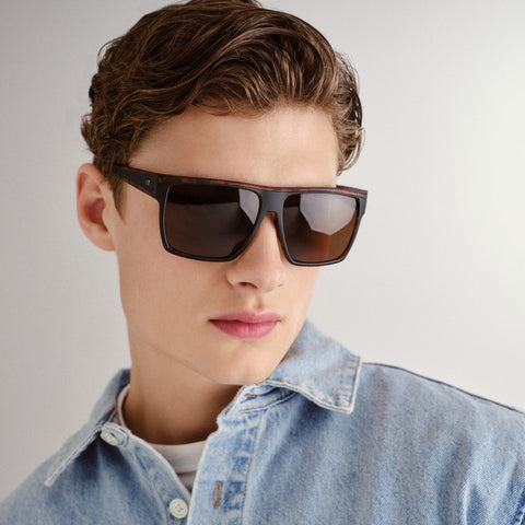 Le Specs Dirty Magic Matte Black Tort Male D-Frame Sunglasses | Eyewear Index