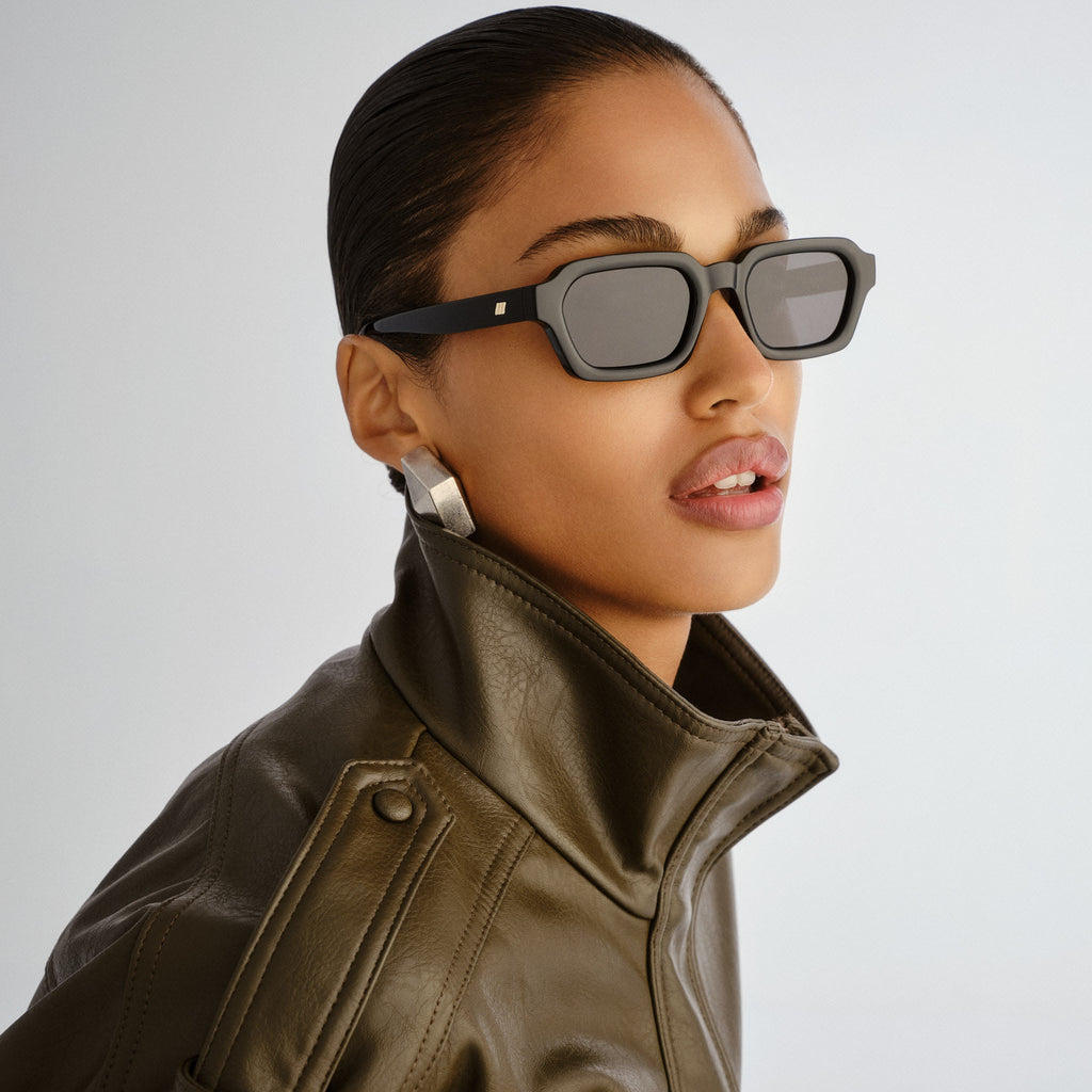 Le Specs Tension + Black Uni-Sex Rectangle Sunglasses | Eyewear Index