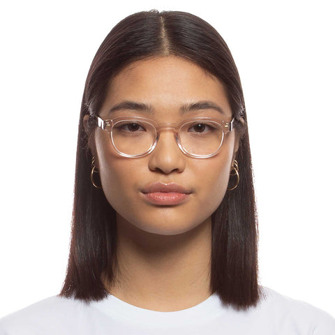 Le Specs Rudimentary 49 Sand Scratched Woodgrain Uni-Sex Round Optical Frames | Eyewear Index