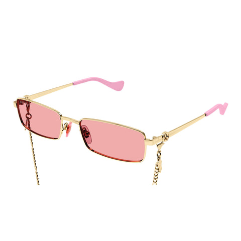 Gucci Gg1600s Gold Female Rectangle Sunglasses | Eyewear Index