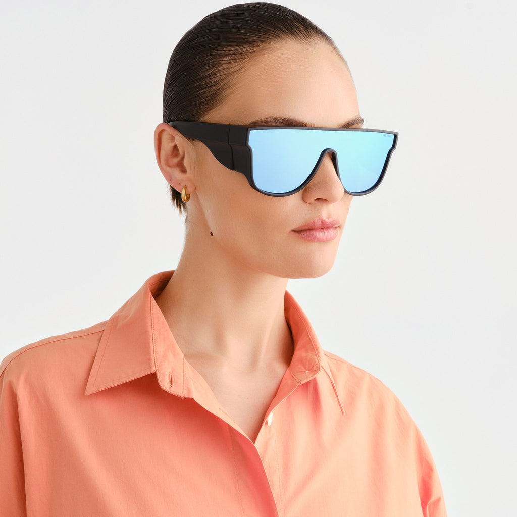 Cancer Council Maleny Matte Black Uni-Sex Shield Sunglasses | Eyewear Index