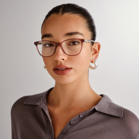 Le Specs Midsummer Night Plum Cookie Tort Female D-Frame Optical Frames | Eyewear Index