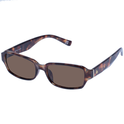 Aire Crater Dark Tort Gold Uni-Sex Rectangle Sunglasses | Eyewear Index