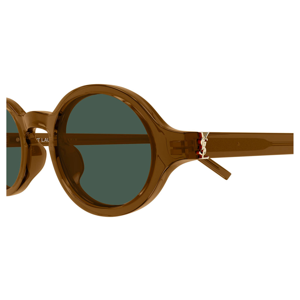 Saint Laurent Slm161k Brown Uni-Sex Round Sunglasses | Eyewear Index