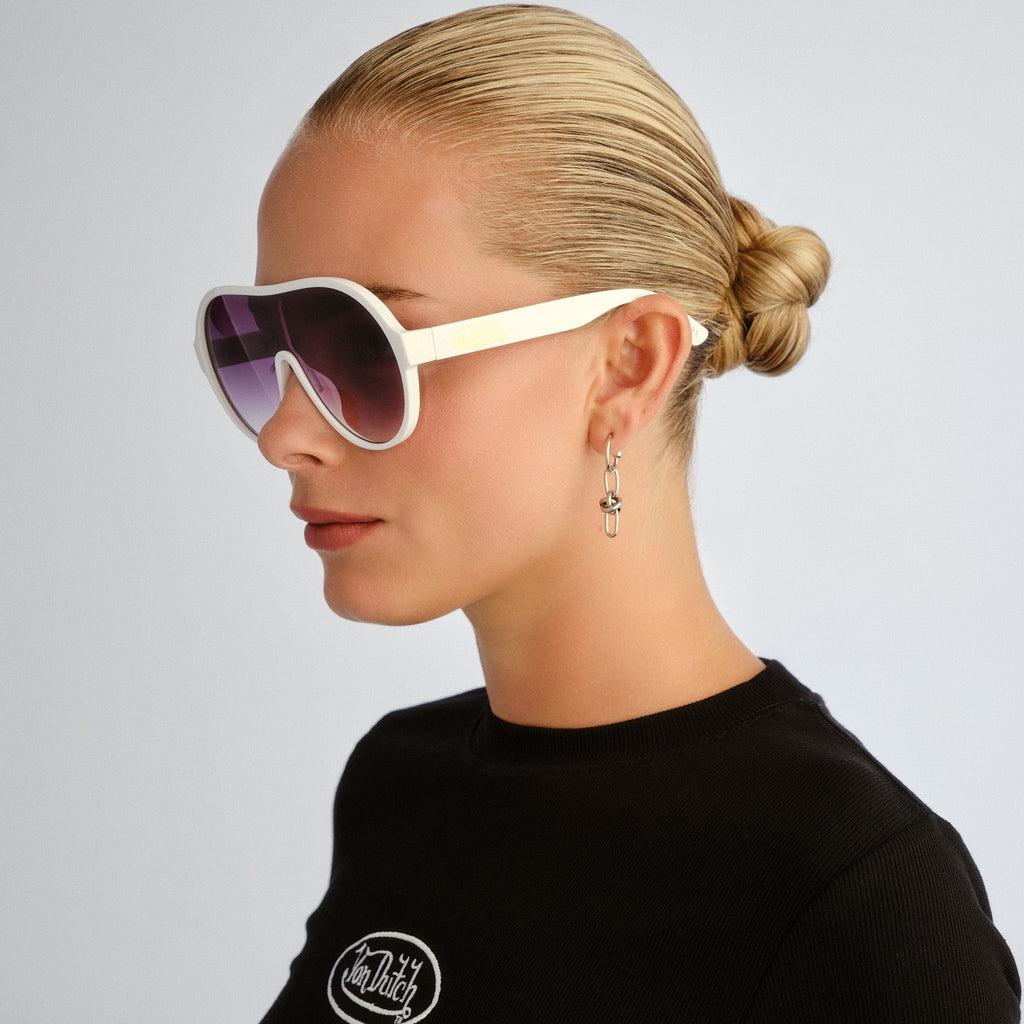 Aire Scandalous White Uni-Sex Aviator Sunglasses | Eyewear Index