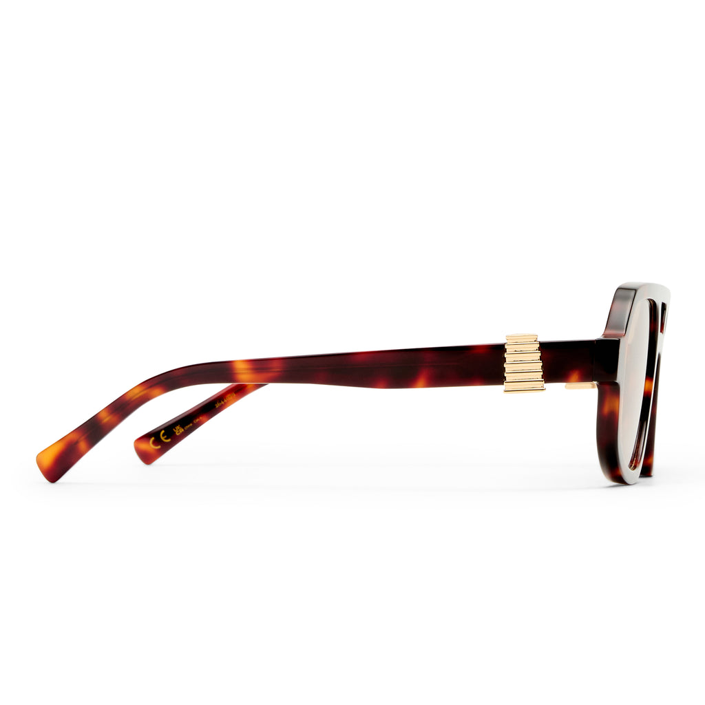 Luv Lou The Banks Luxe Cherry Tort Female Aviator Sunglasses | Eyewear Index