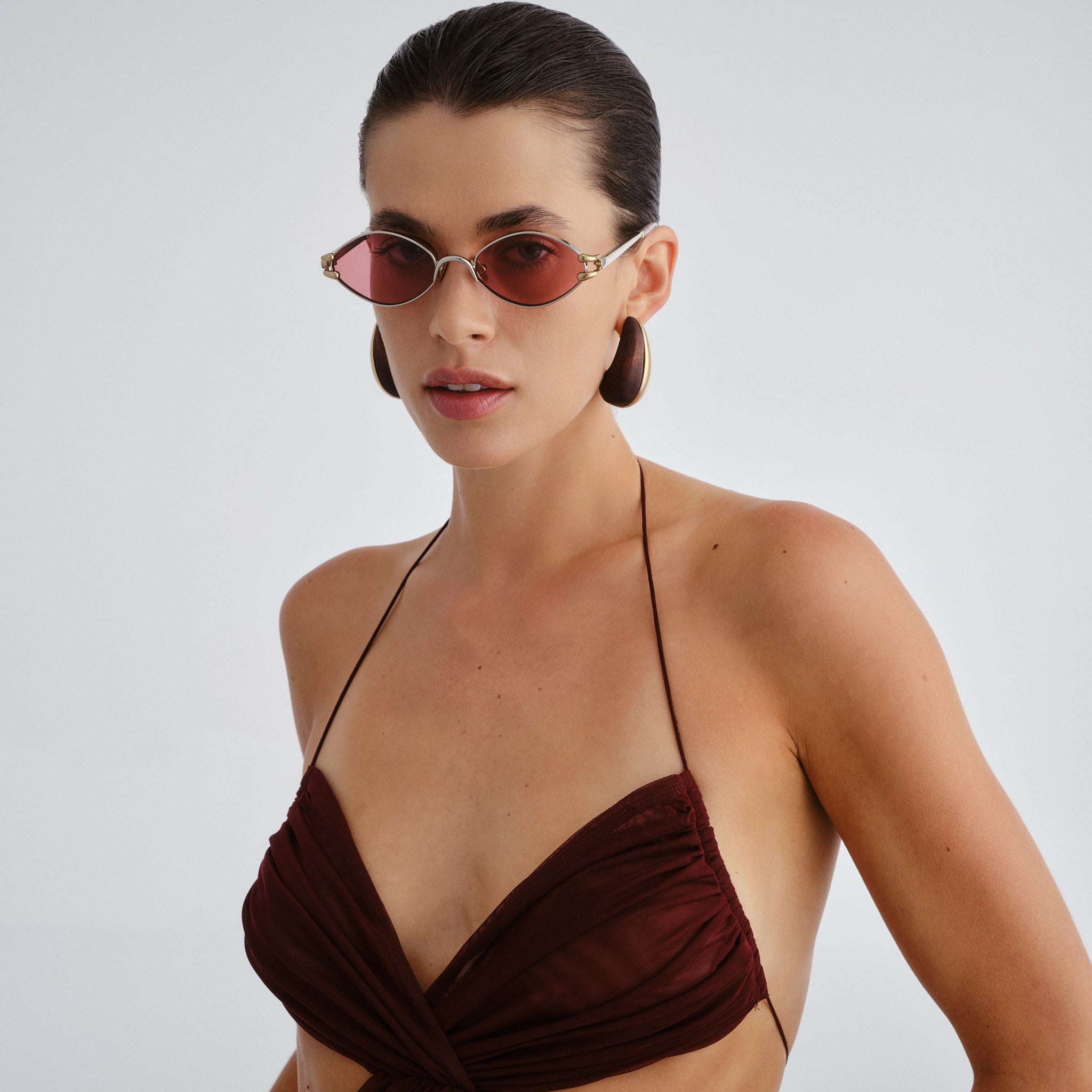 Le Specs Numero Quince Silver Gold Female Oval Sunglasses | Eyewear Index