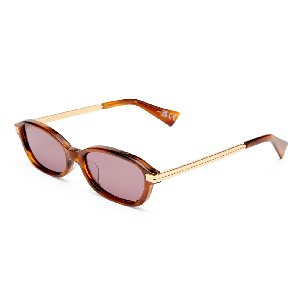 Le Specs Covet Brown Haze Female Oval Sunglasses | Eyewear Index