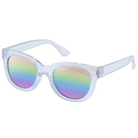 Cancer Council Hamster Kids Iridiscent Clear Female D-Frame Sunglasses | Eyewear Index