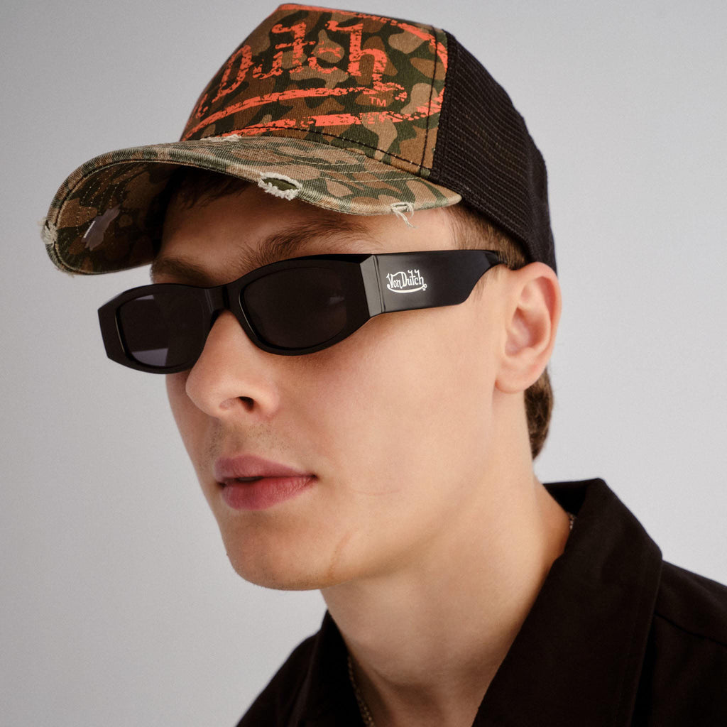 Aire Rehab Black Uni-Sex Rectangle Sunglasses | Eyewear Index