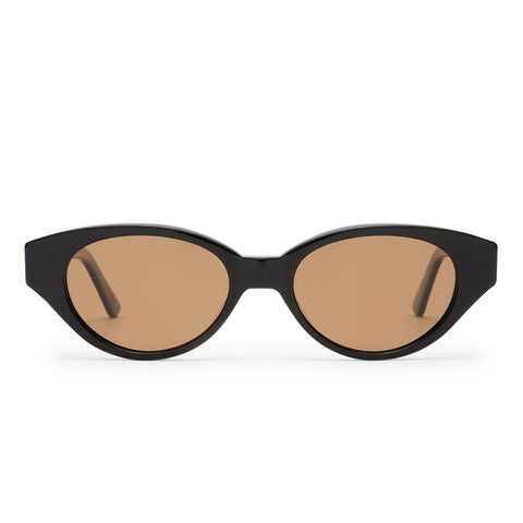 Luv Lou The Lakey Black Female Cat-Eye Sunglasses | Eyewear Index