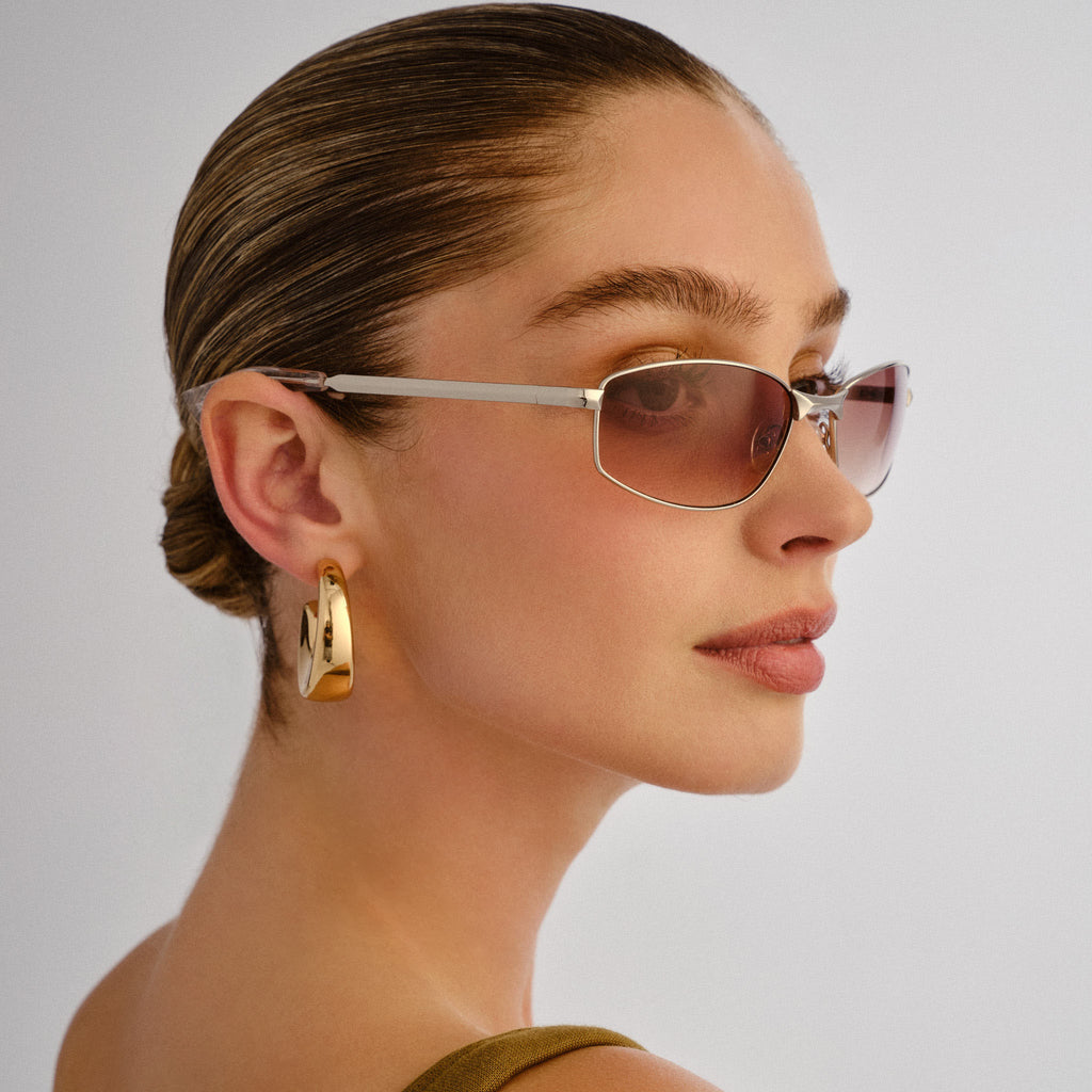 Le Specs Star Beam Silver Uni-Sex Wrap Sunglasses | Eyewear Index