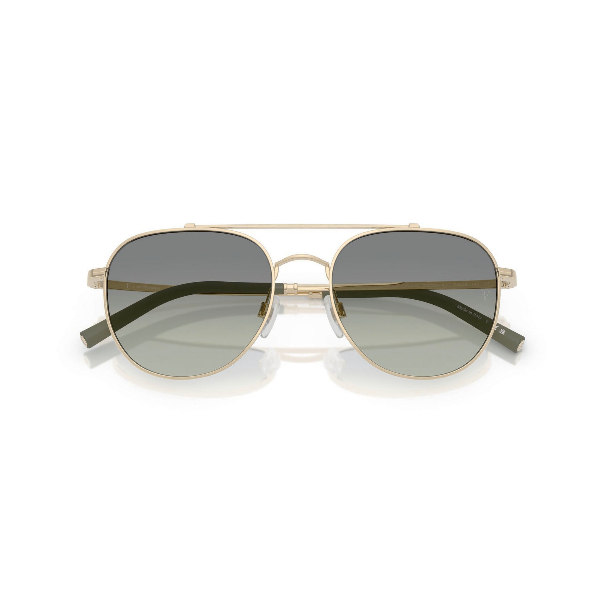 Oliver Peoples 1346s 52452a R-10 Brushed Gold Uni-Sex Aviator Sunglasses | Eyewear Index