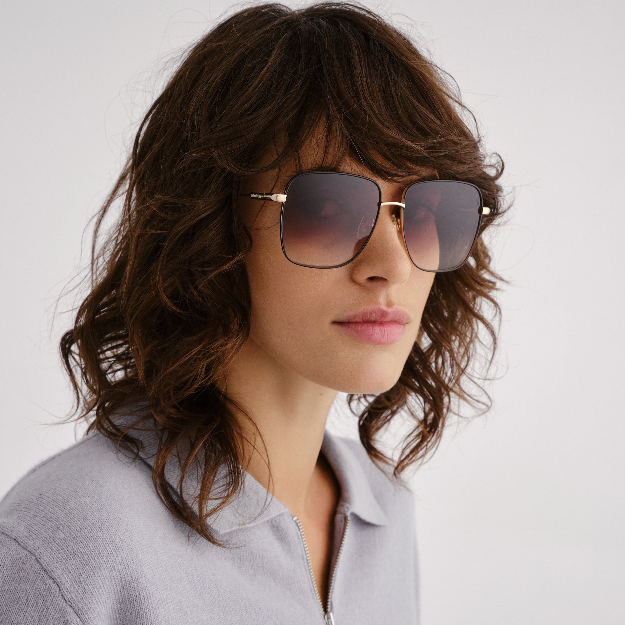 Oroton Asta Gold Black Female Square Sunglasses | Eyewear Index
