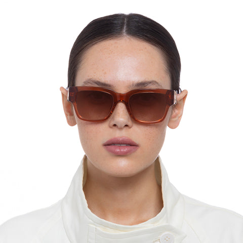 Oroton Peggy Deep Rose Cookie Tort Female D-Frame Sunglasses | Eyewear Index