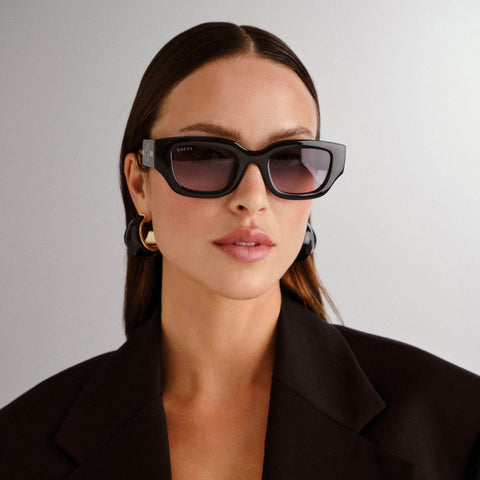 Gucci Gg1558sk Black Female Round Sunglasses | Eyewear Index