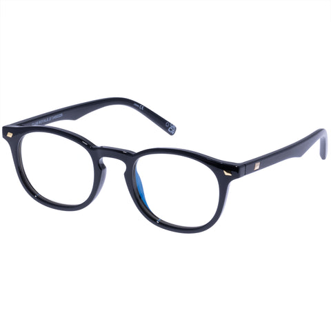 Le Specs Club Royale Black Uni-Sex Round Blue Light | Eyewear Index