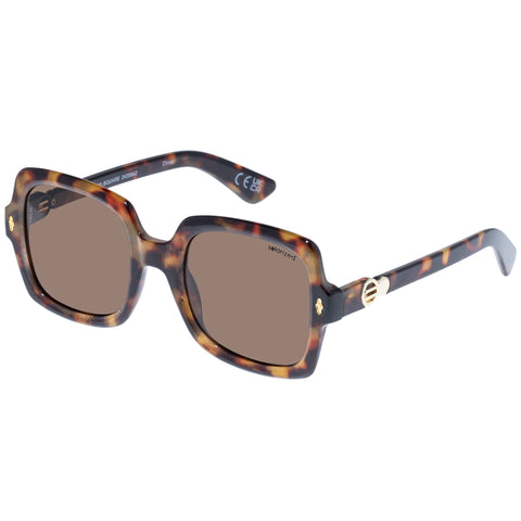 Solarized Retro Square Dark Tort Female Square Sunglasses | Eyewear Index