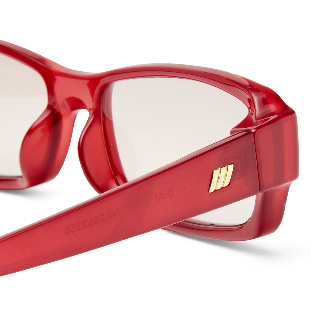 Le Specs Dial Tone Cranberry Uni-Sex Rectangle Sunglasses | Eyewear Index