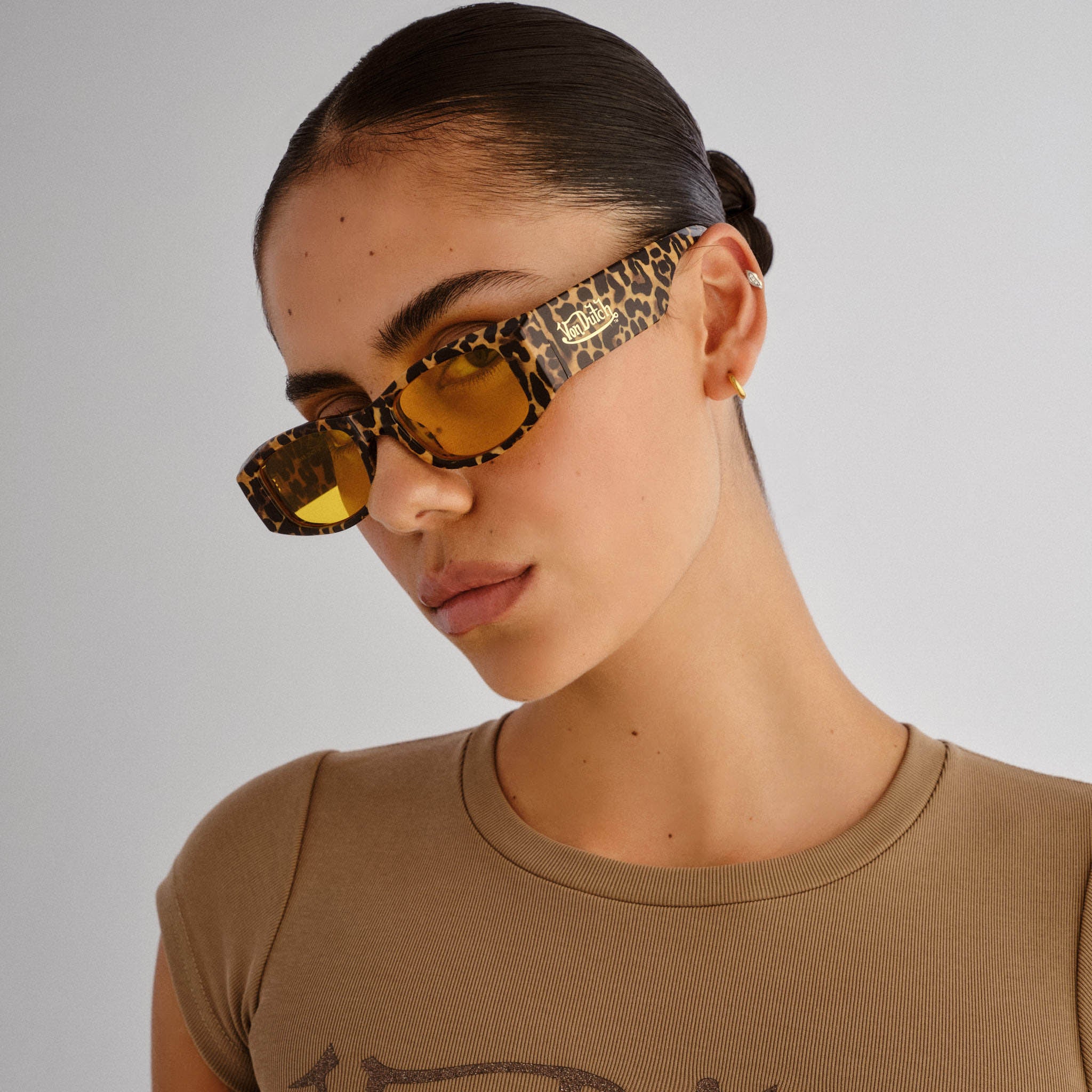 Aire Rehab Leopard Print Uni-Sex Rectangle Sunglasses | Eyewear Index