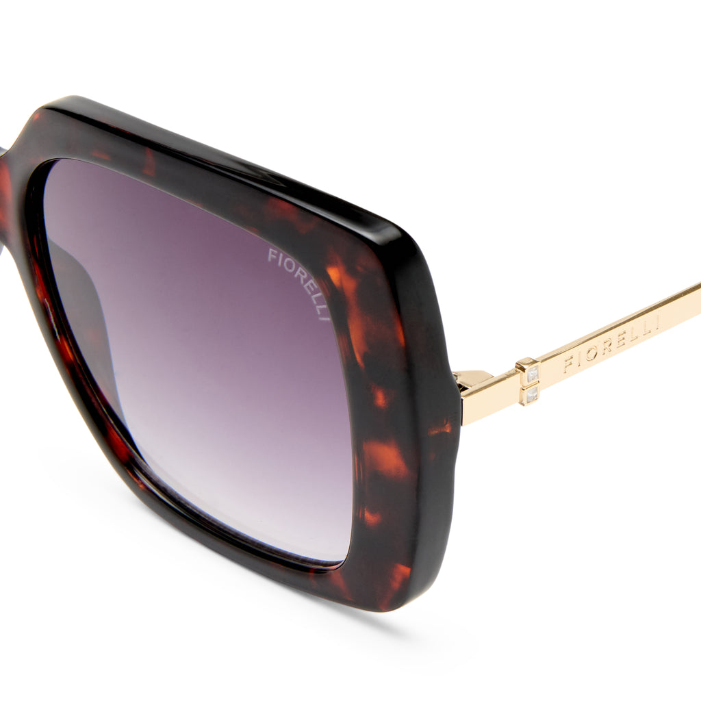 Fiorelli Sable Auburn Tort Female Square Sunglasses | Eyewear Index