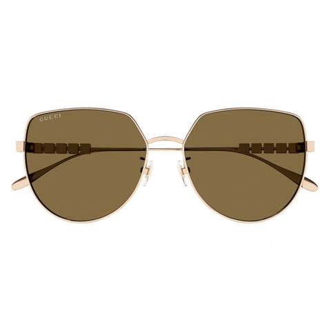 Gucci Gg1435sa Gold Female Oval Sunglasses | Eyewear Index