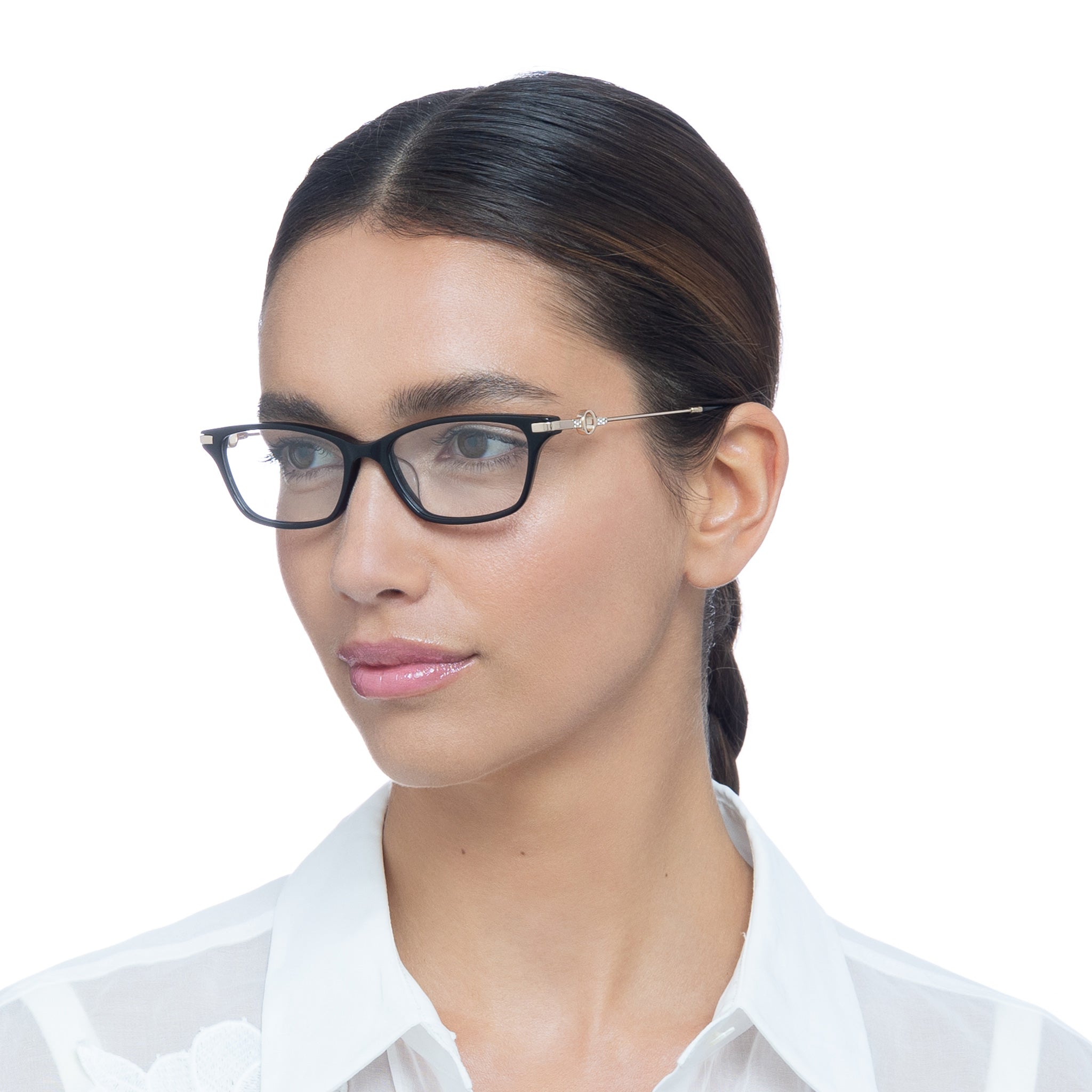 Oroton Mandy Black Gold Female Rectangle Optical Frames | Eyewear Index
