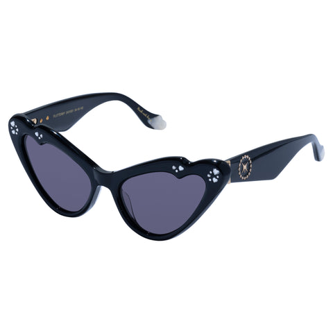 Camilla Flutterby Black Female Cat-Eye Sunglasses | Eyewear Index