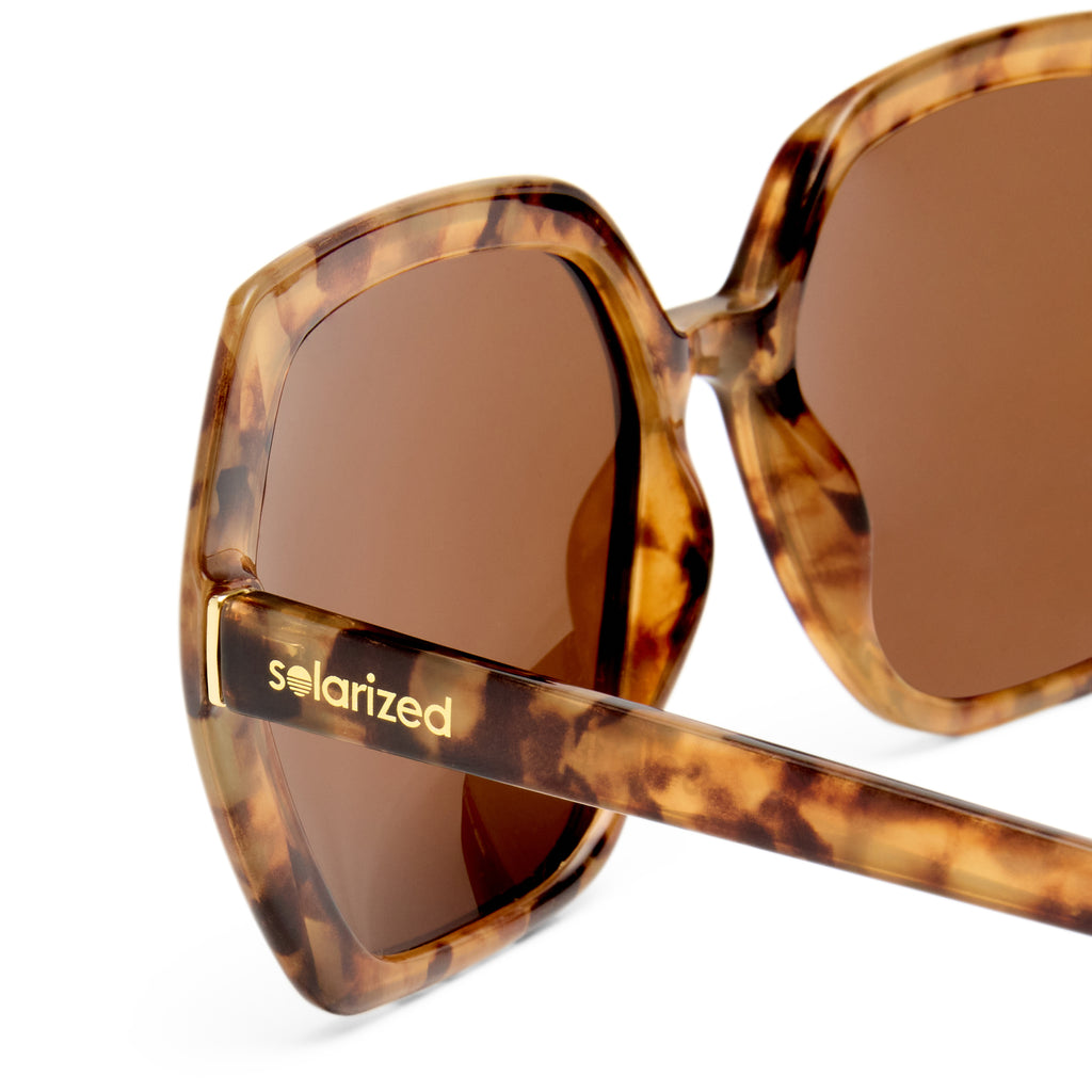 Solarized Hexa Cut Milky Tort Female Octagon Sunglasses | Eyewear Index