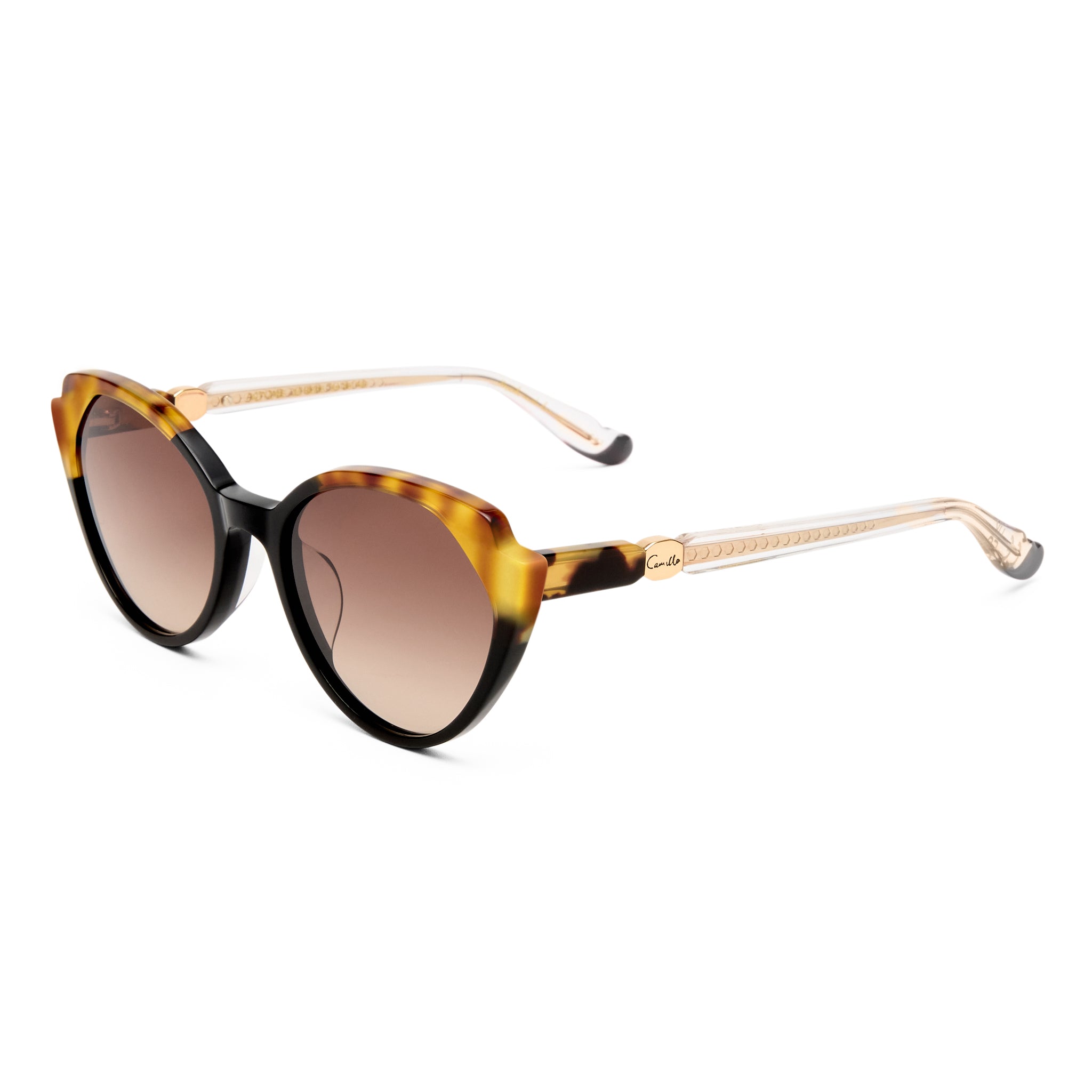 Camilla Act One Black Tort Female Cat-Eye Sunglasses | Eyewear Index