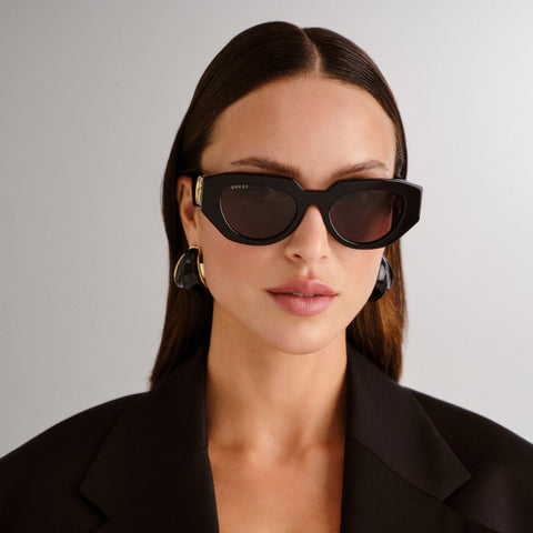 Gucci Gg1421s Black Female Cat-Eye Sunglasses | Eyewear Index