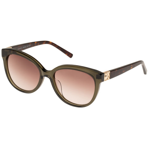 Oroton Gianna Khaki Signature Tort Female Cat-Eye Sunglasses | Eyewear Index