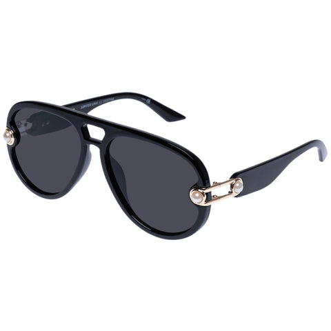 Le Specs Jupiter Link Black Pearl Female Aviator Sunglasses | Eyewear Index