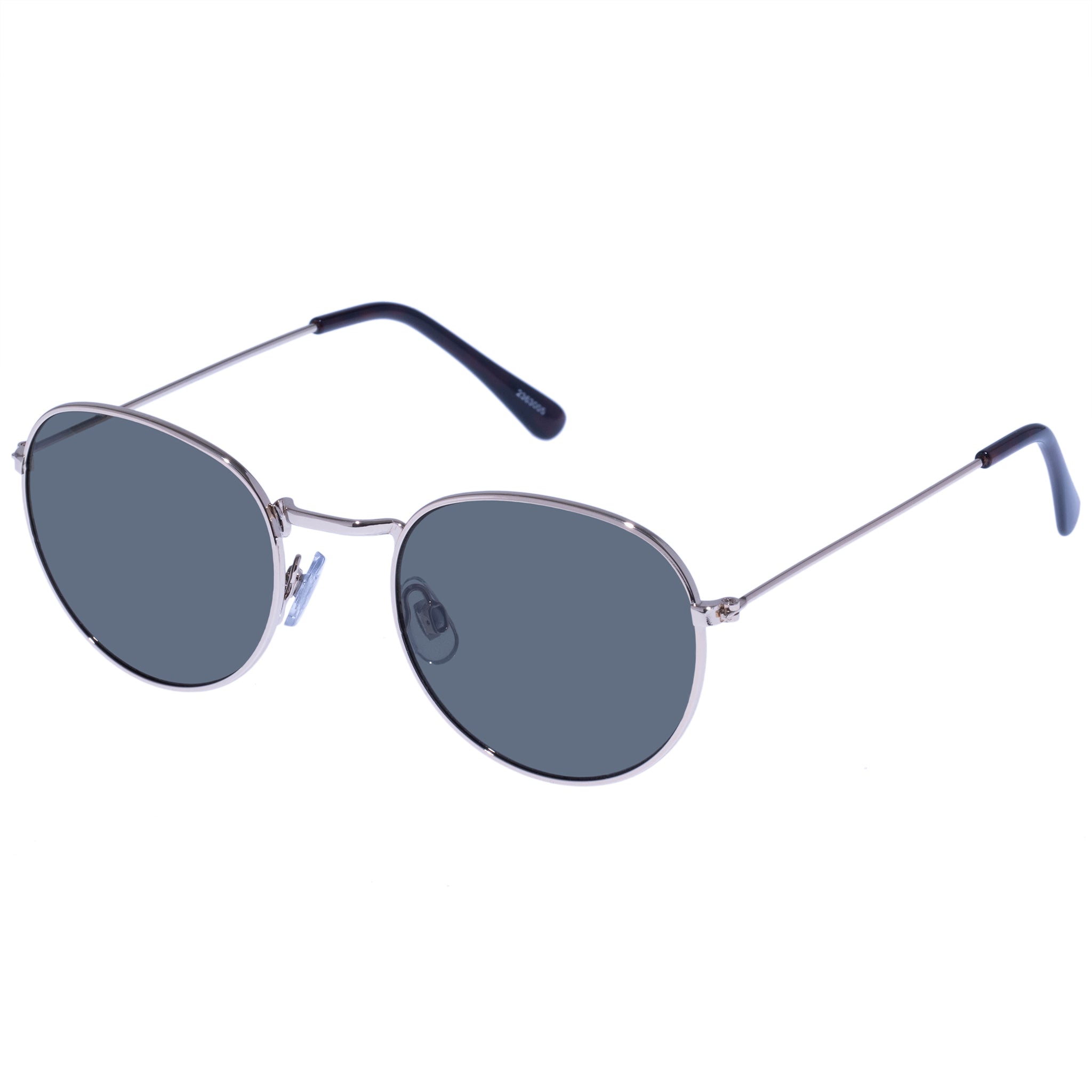 Village Blair Gold Female Round Sunglasses | Eyewear Index