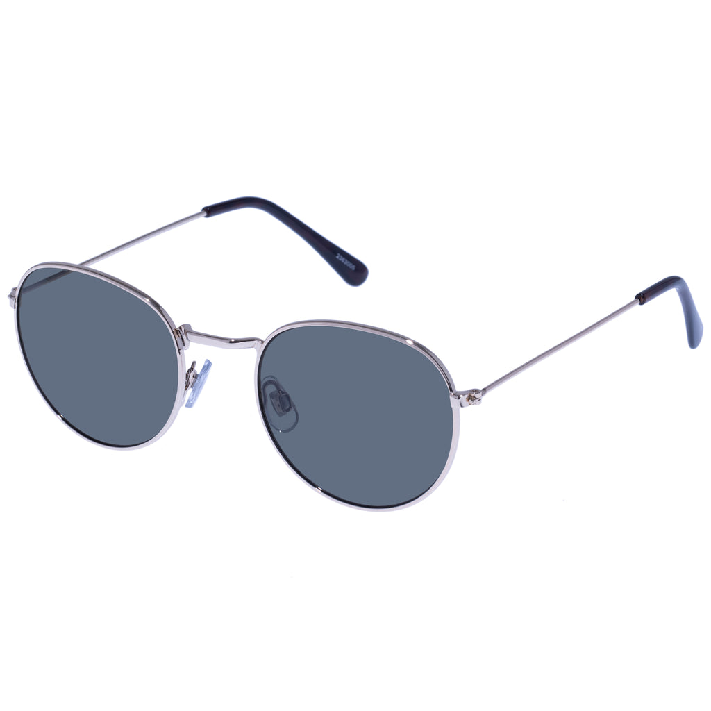 Village Blair Gold Female Round Sunglasses | Eyewear Index