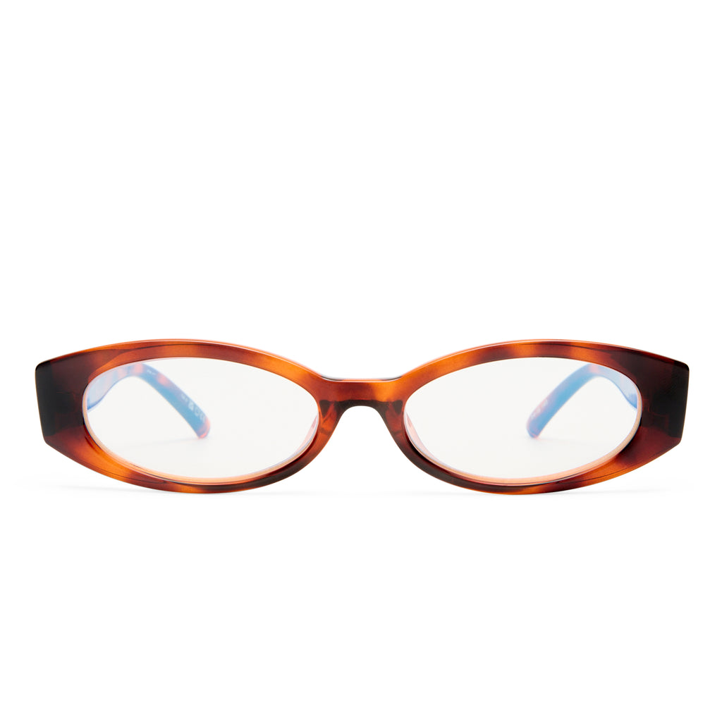 Le Specs Belladonna Toffee Tort Female Wrap Blue Light | Eyewear Index