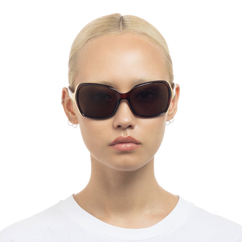 Solarized Luxury Wrap Cola Gold Female Wrap Sunglasses | Eyewear Index