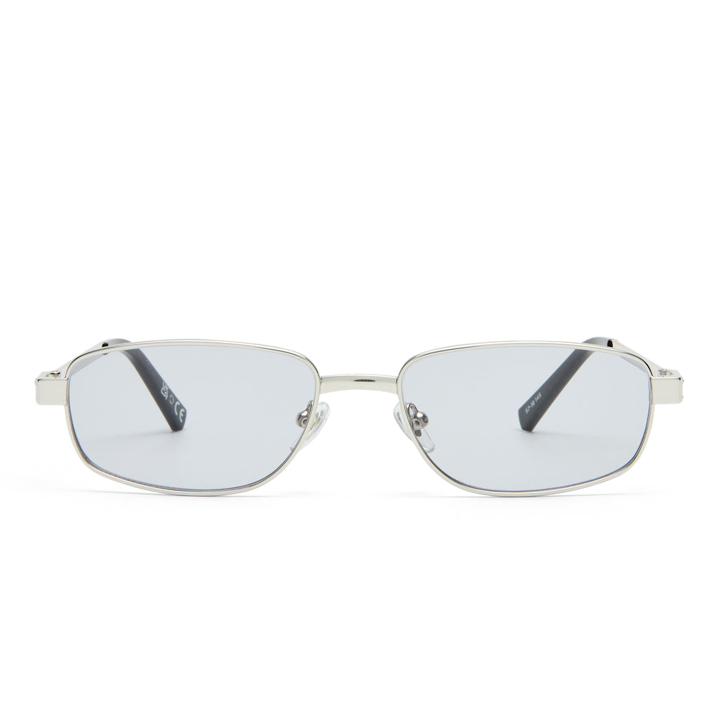 Le Specs Torrid Silver Uni-Sex Rectangle Sunglasses | Eyewear Index