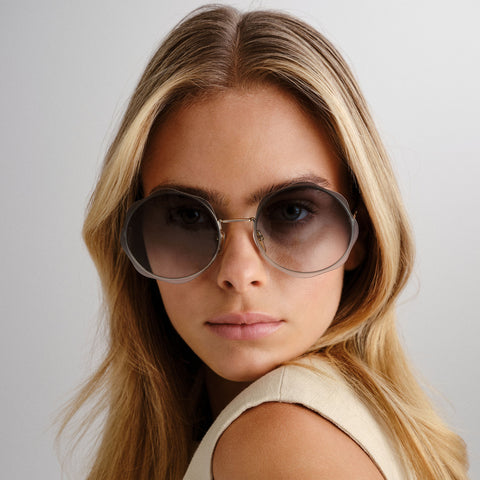 Chloe Ch0202s Gold Female Round Sunglasses | Eyewear Index