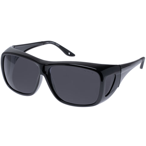 Cancer Council Gymea Fitovers Black Uni-Sex Rectangle Sunglasses | Eyewear Index