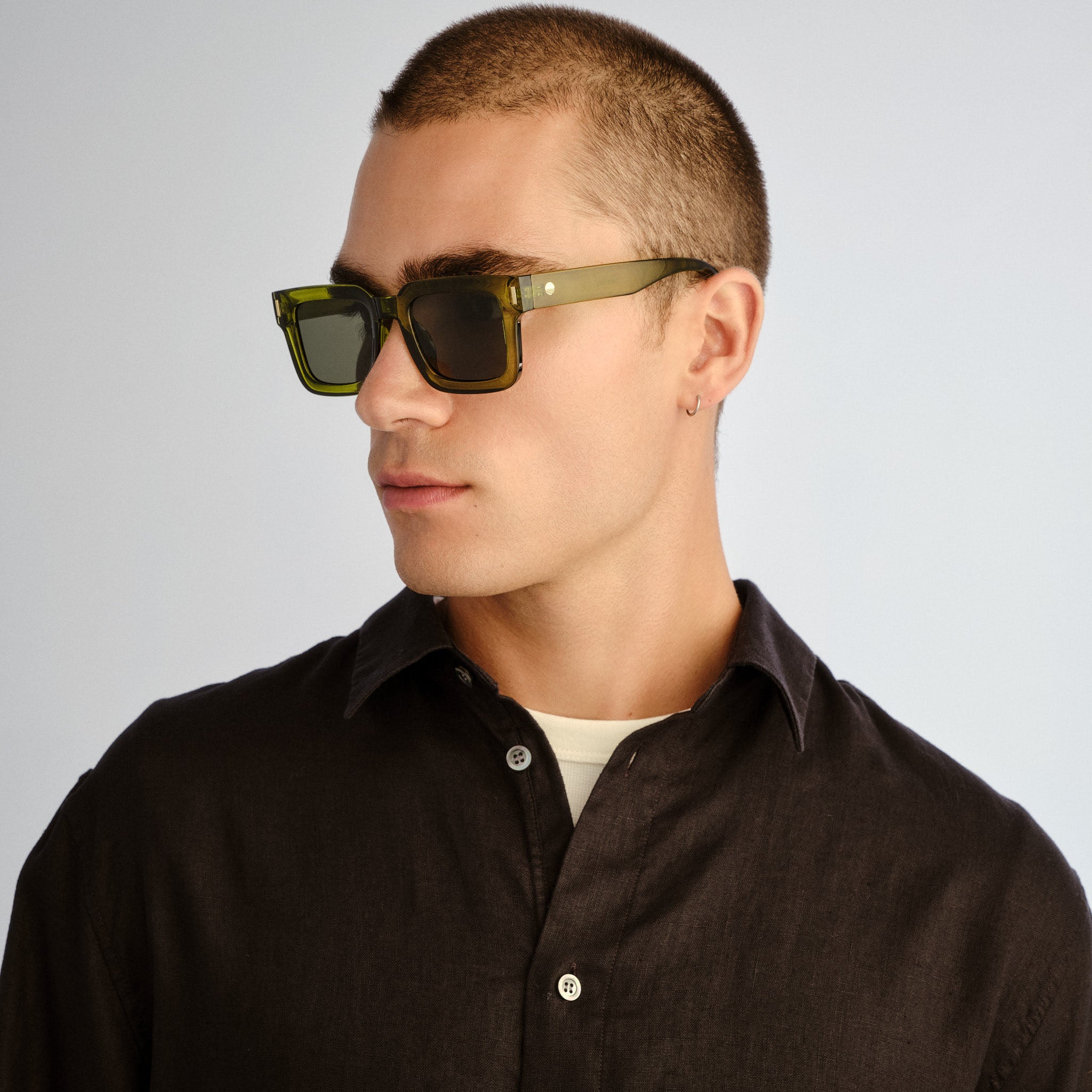 Solarized Optic Solarized Metro Square Olive Uni-Sex D-Frame Sunglasses | Eyewear Index