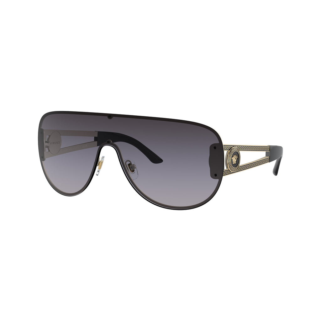 Versace 2166 12528g Pale Gold Female Shield Sunglasses | Eyewear Index