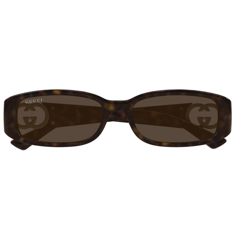 Gucci Gg1661s Havana Female Rectangle Sunglasses | Eyewear Index