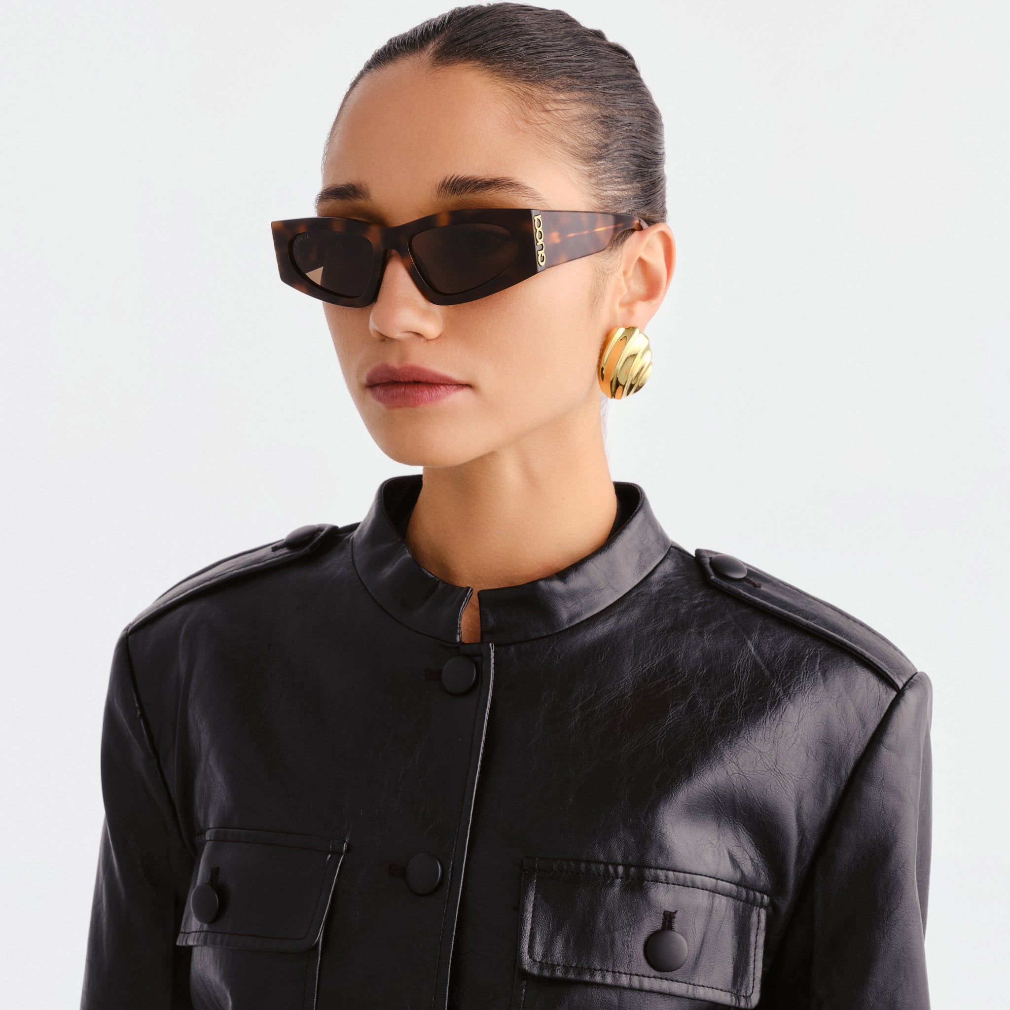 Gucci Gg2040s Havana Female Cat-Eye Sunglasses | Eyewear Index