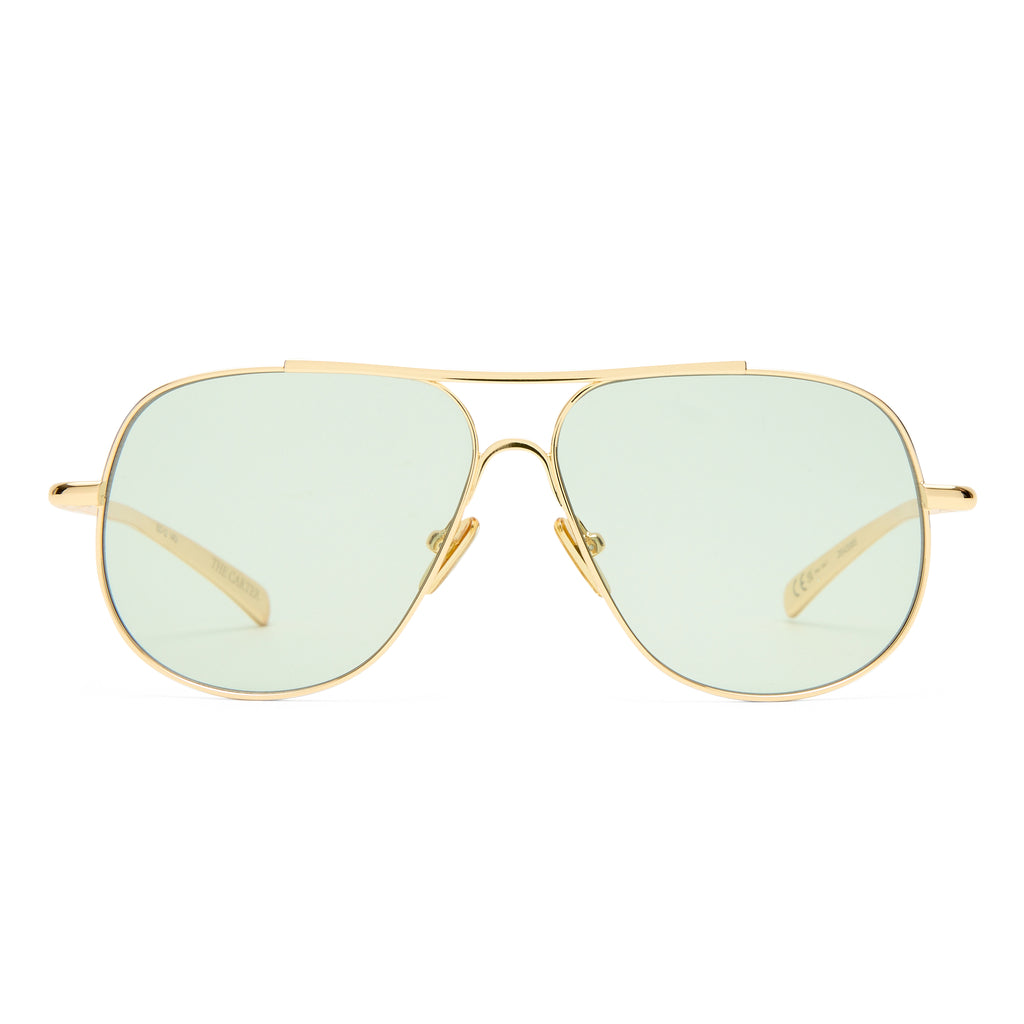 Luv Lou The Carter Bright Gold Female Aviator Sunglasses | Eyewear Index